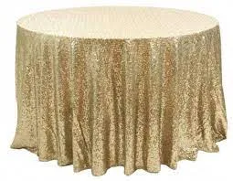 Linen ROUND SEQUIN Floor Length