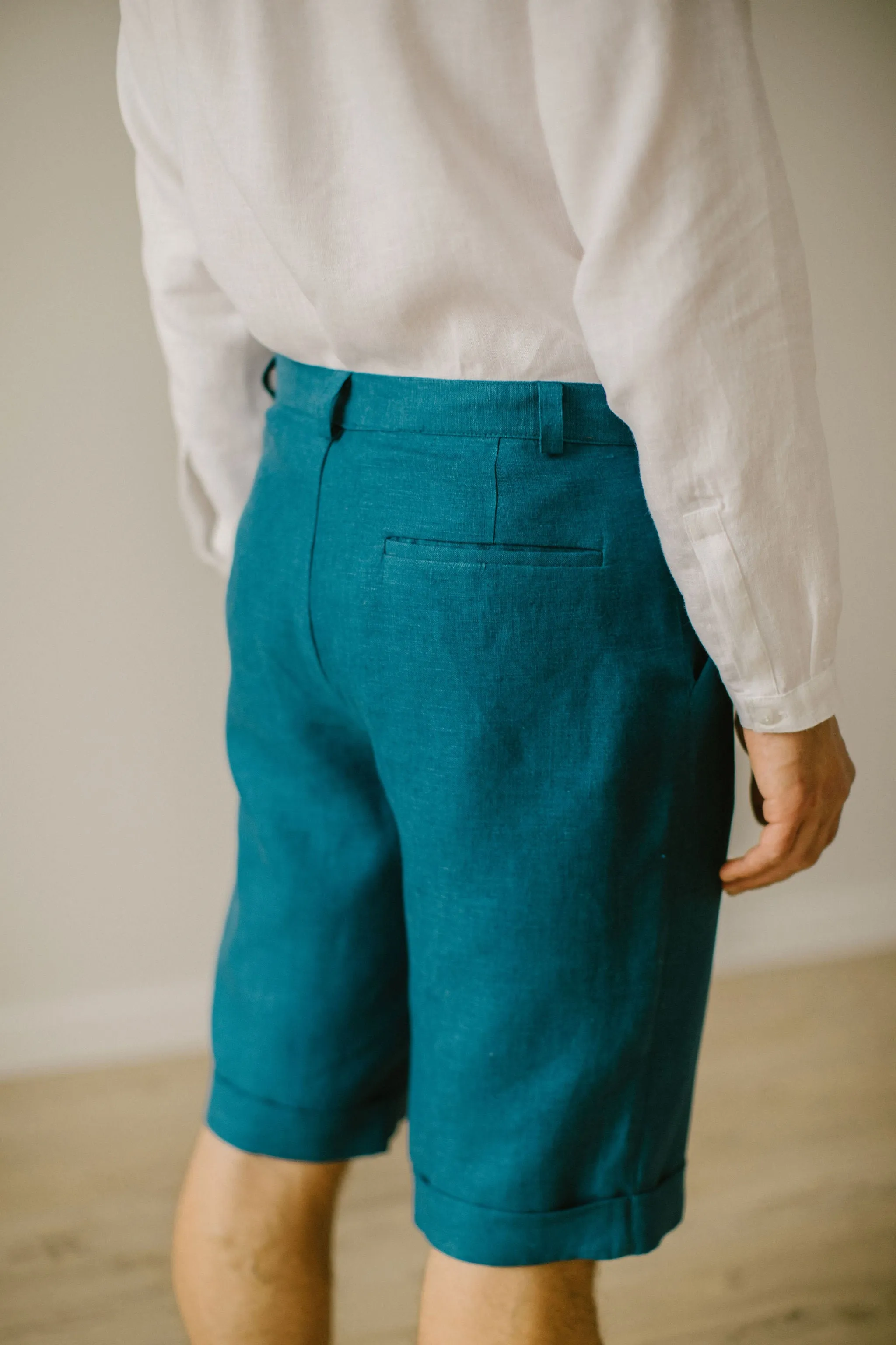 Linen Shorts Waistcoat Set (Set Of 2)