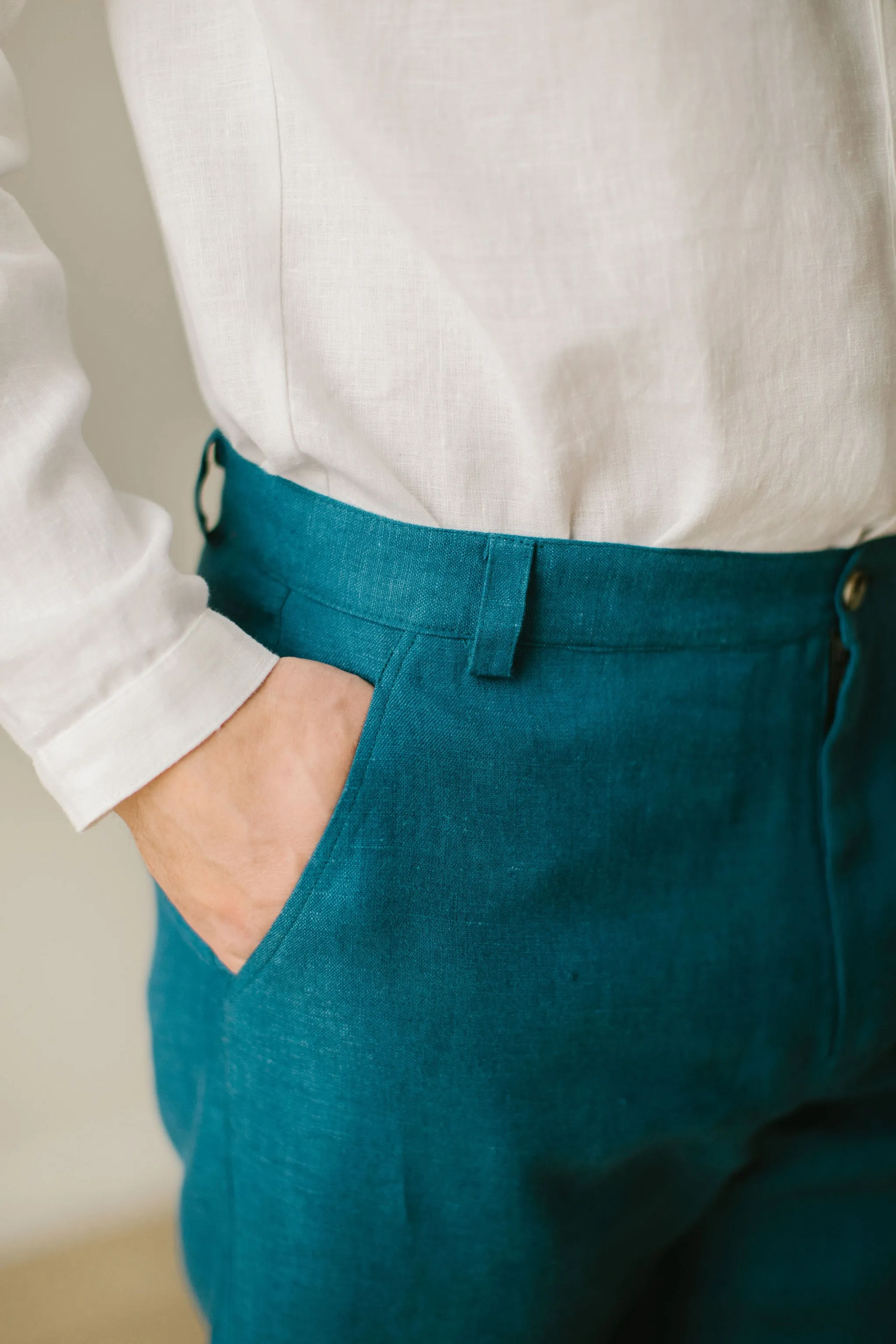 Linen Shorts Waistcoat Set (Set Of 2)