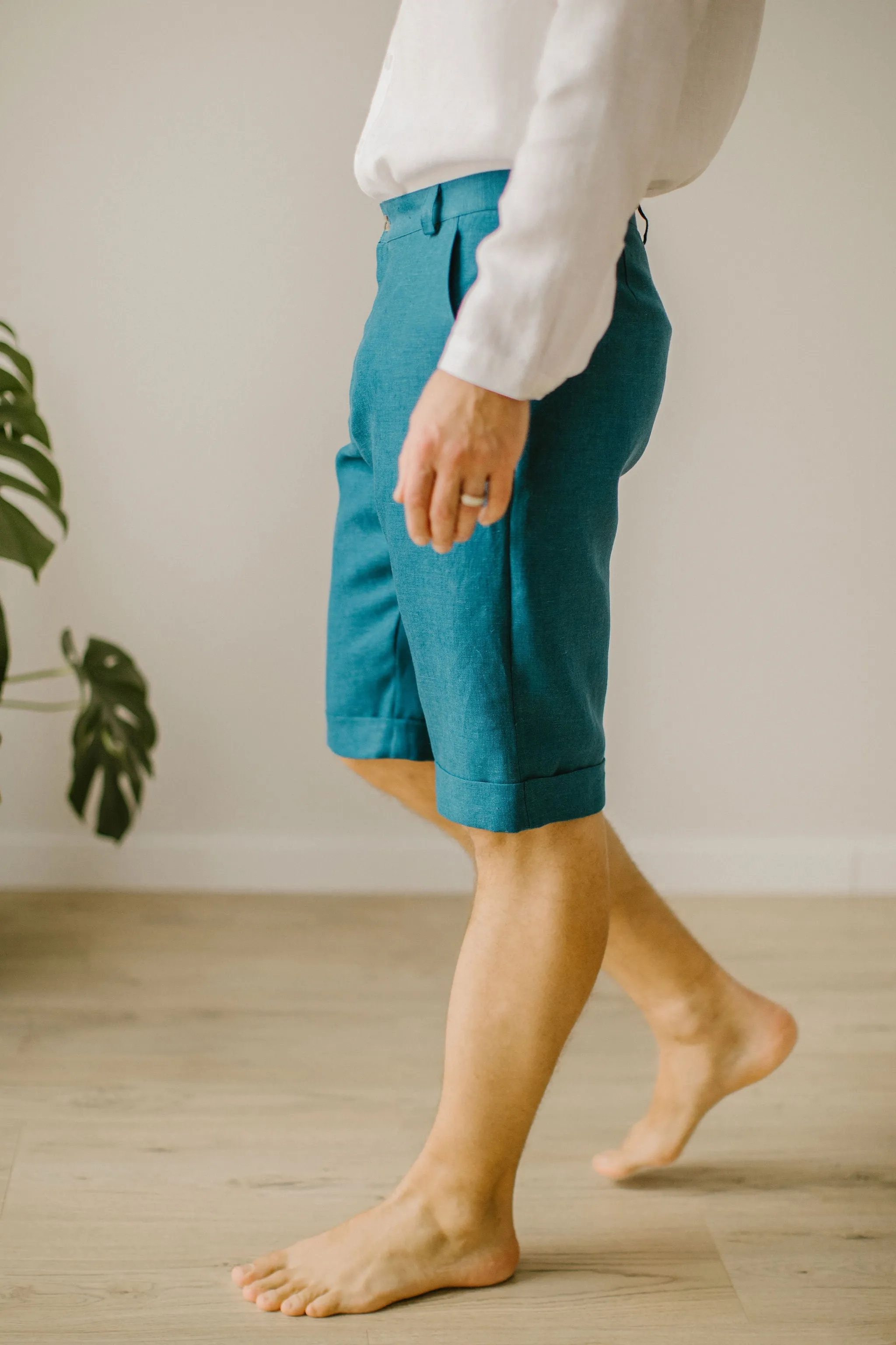 Linen Shorts Waistcoat Set (Set Of 2)