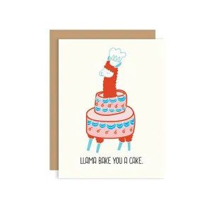 Llama Bake You a Cake Card