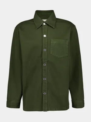 Loden Green Cotton Overshirt