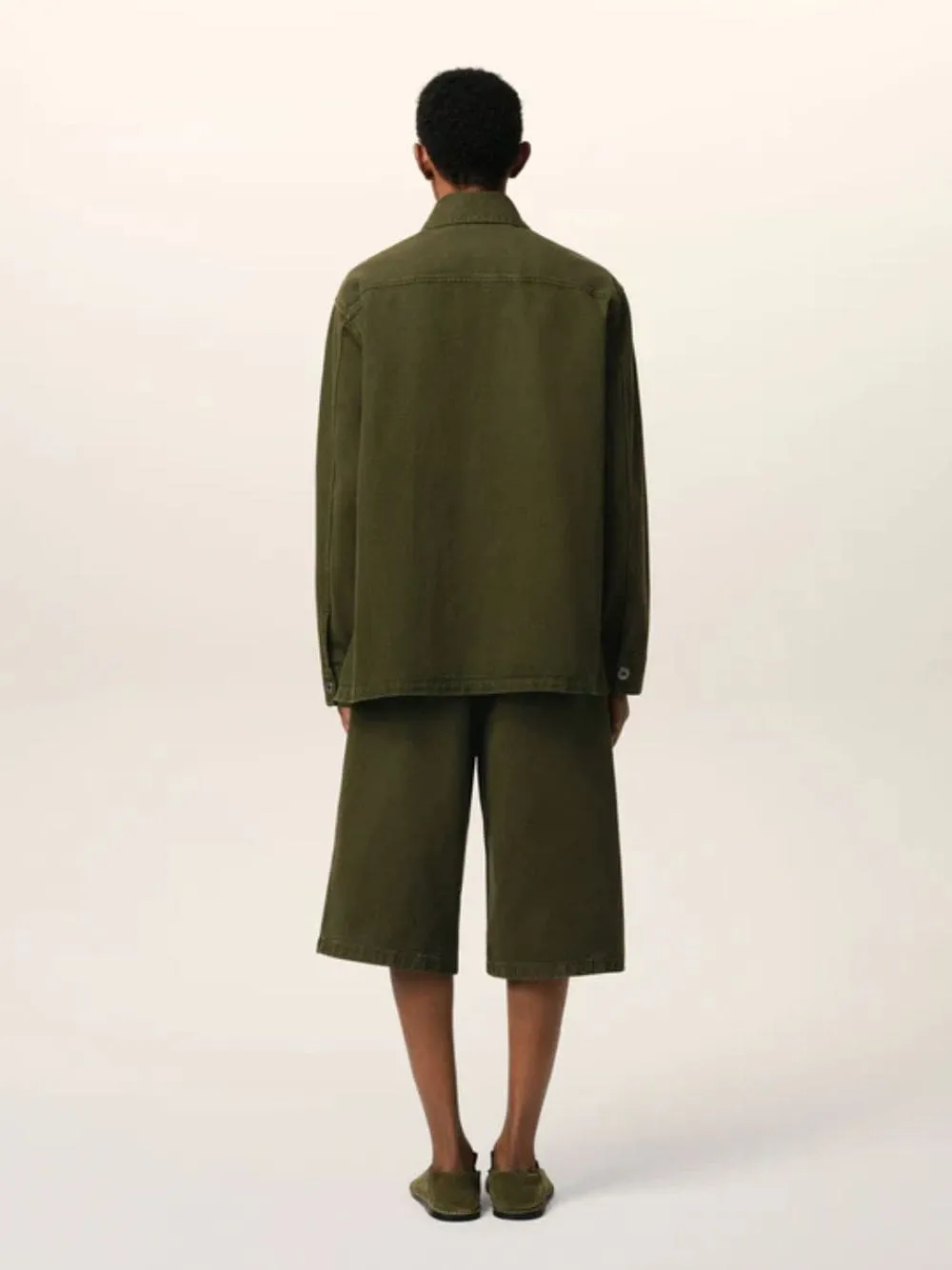 Loden Green Cotton Overshirt