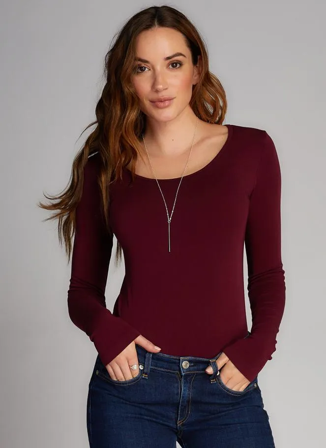 Long Sleeve Bamboo Scoop Neck