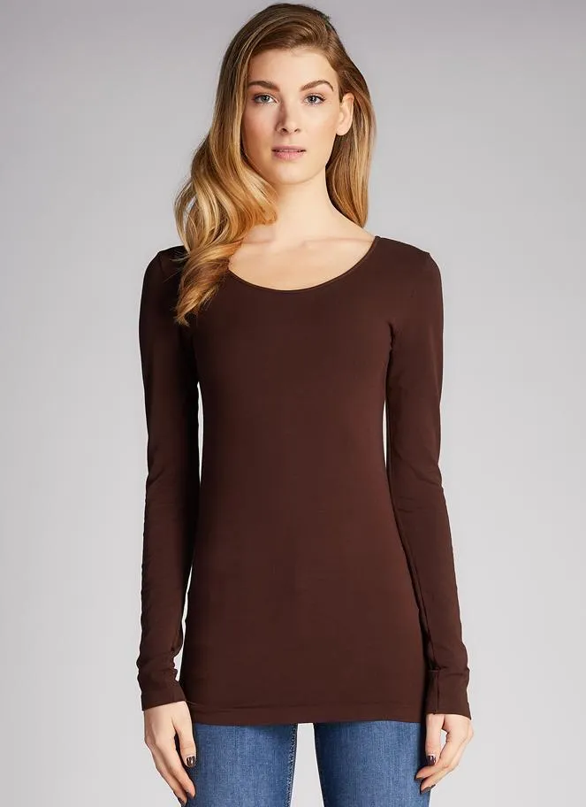 Long Sleeve Bamboo Scoop Neck