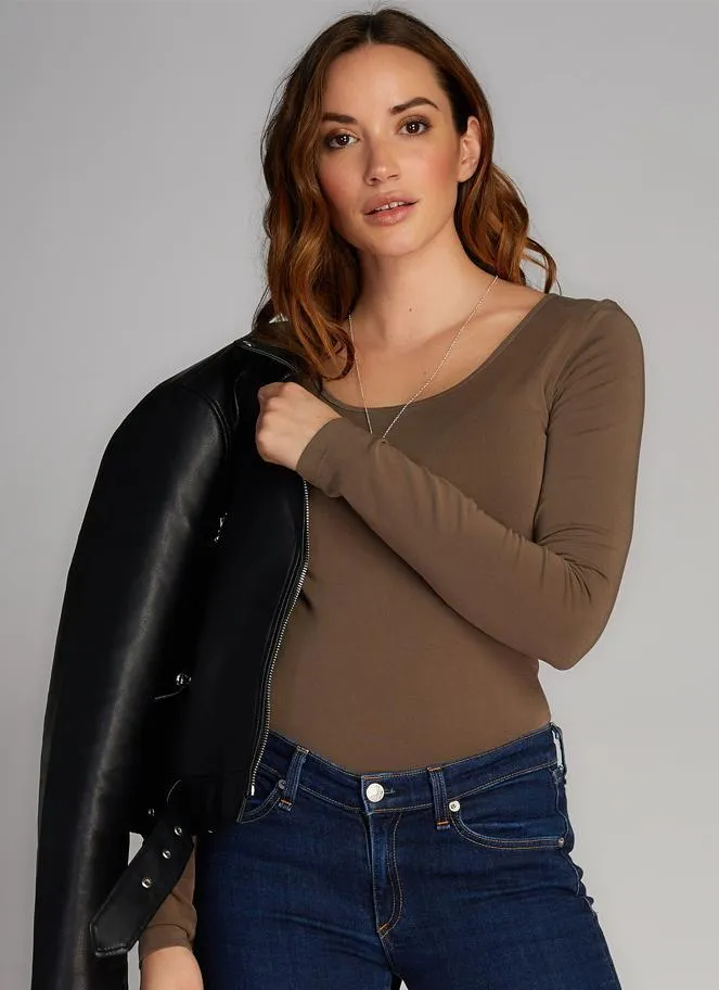 Long Sleeve Bamboo Scoop Neck