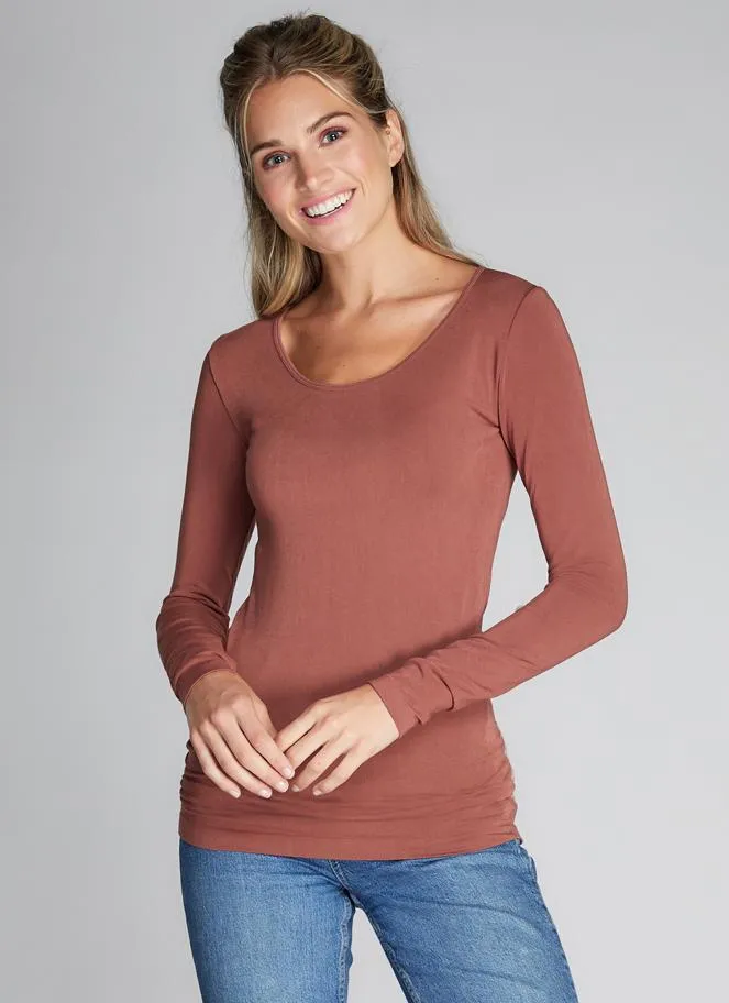 Long Sleeve Bamboo Scoop Neck