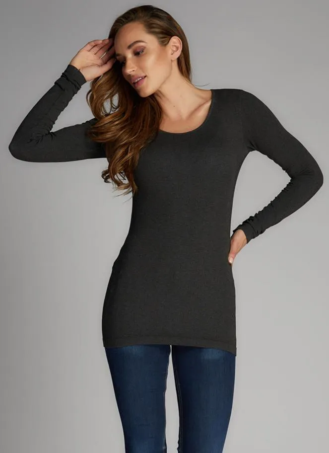 Long Sleeve Bamboo Scoop Neck
