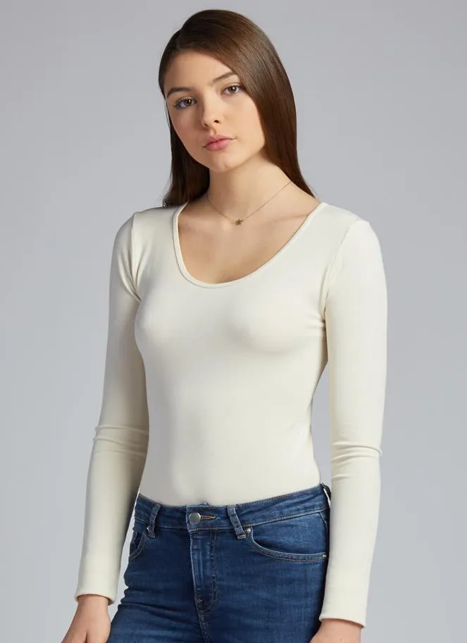 Long Sleeve Bamboo Scoop Neck