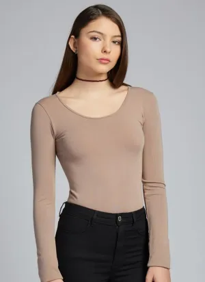 Long Sleeve Bamboo Scoop Neck