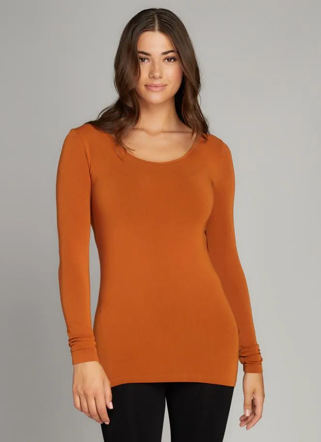 Long Sleeve Bamboo Scoop Neck