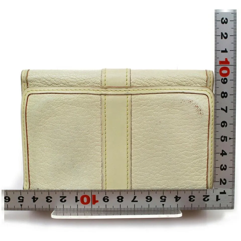 Louis Vuitton Ivory Suhali Leather Le Somptueux Compact Portefeuille Wallet 858060