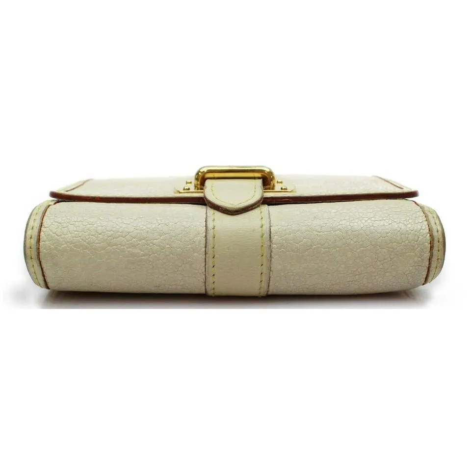 Louis Vuitton Ivory Suhali Leather Le Somptueux Compact Portefeuille Wallet 858060