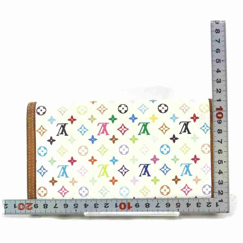 Louis Vuitton White Mulitcolor Sarah Flap Wallet Portefeuille Tresor 867452