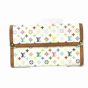 Louis Vuitton White Mulitcolor Sarah Flap Wallet Portefeuille Tresor 867452