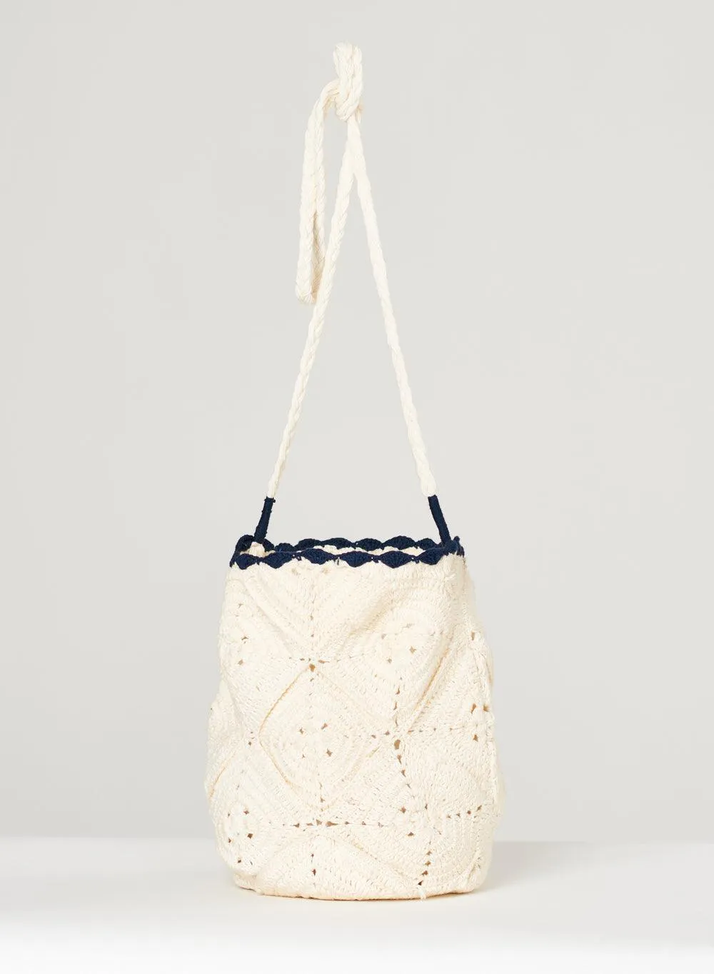 M.A.B.E - Gia Crochet Pouch - Ecru/Navy