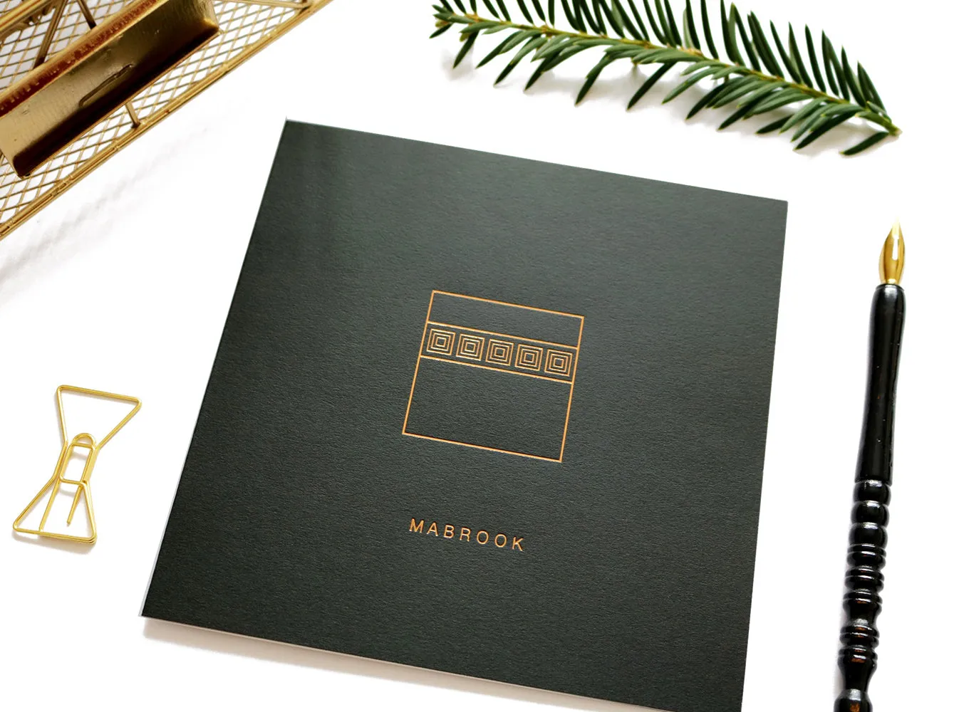 Mabrook Gold Foiled Greeting Card in Anthracite - RC 10