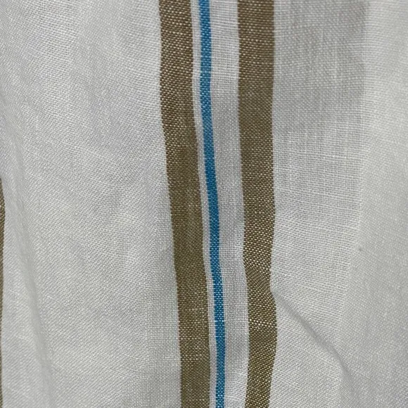 MADEWELL Maxi Skirt Women Large 100% Linen Column NEW Ivory Stripe NQ798