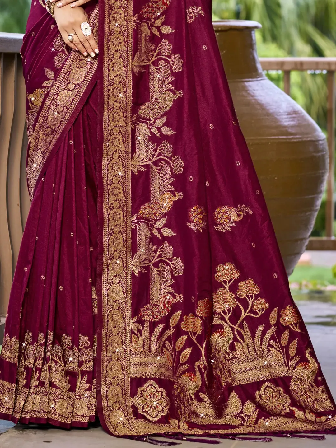 Magenta Pink Silk Saree