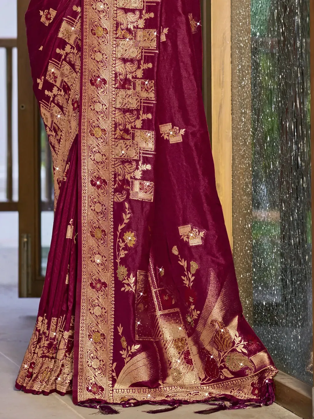 Magenta Pink Silk Saree