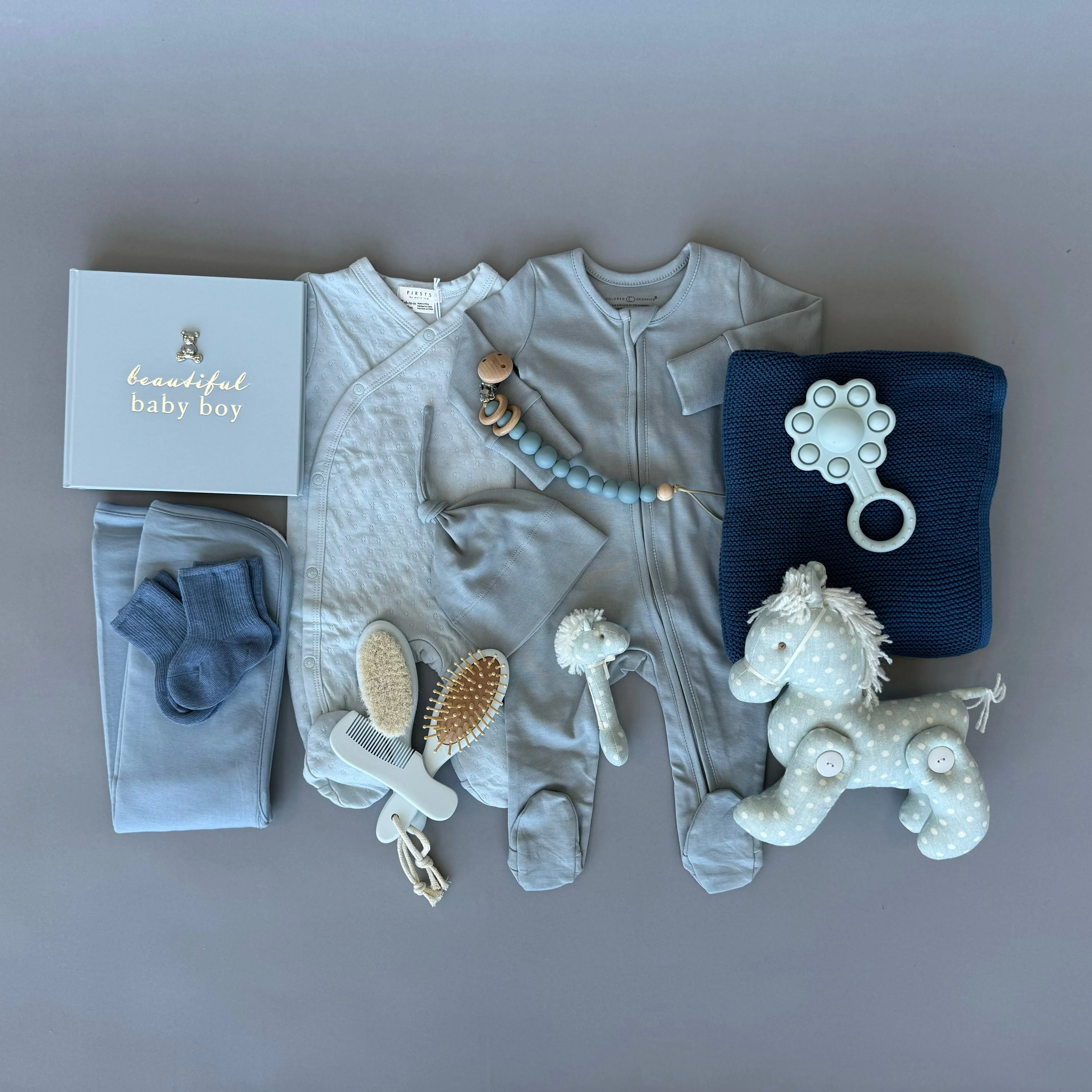 Medium Blue dot Horse Gift Set | Boy