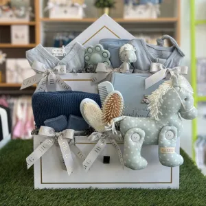 Medium Blue dot Horse Gift Set | Boy