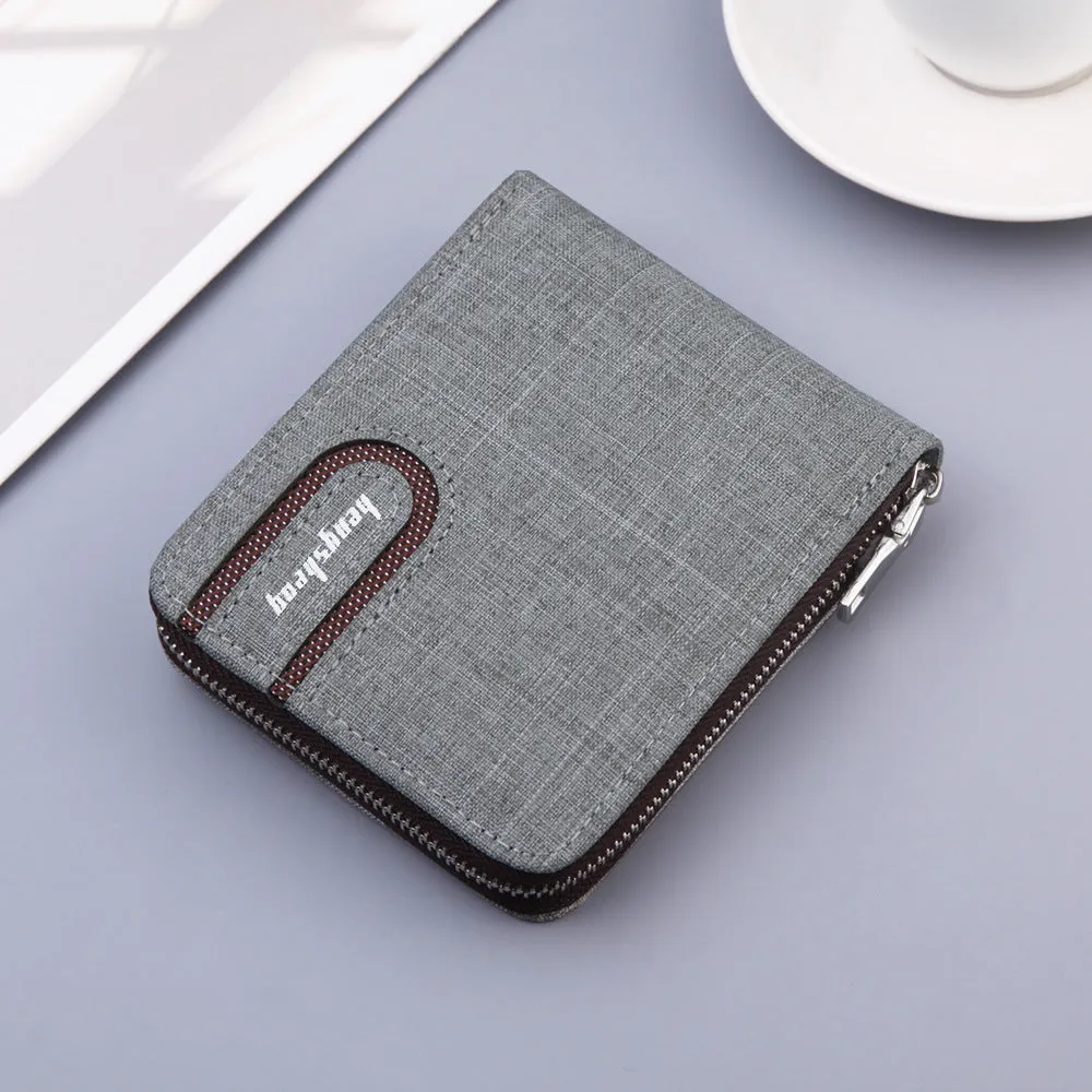Mens Canvas Short Multifunctional Wallet