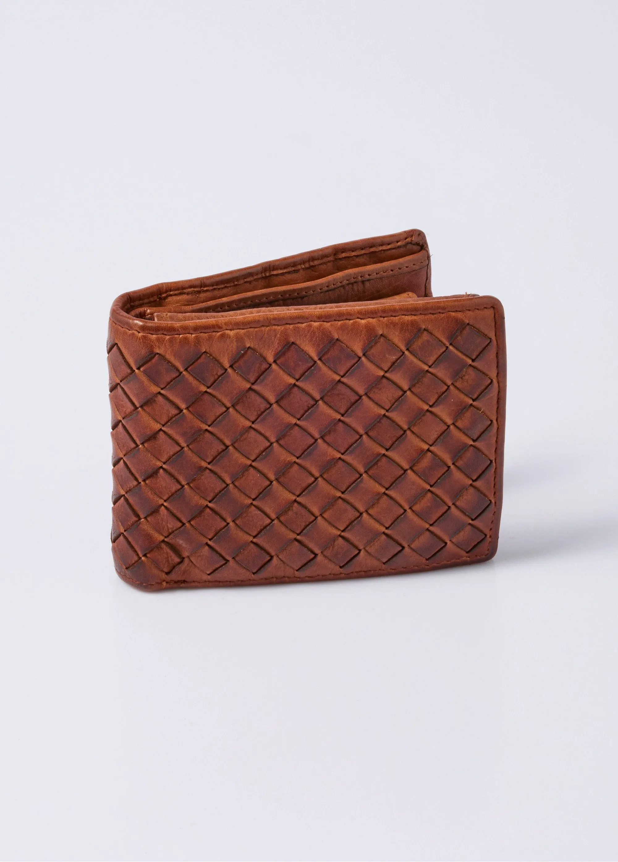 Men's woven leather wallet