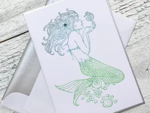 Mermaid Note Card, Mermaid Stationery, Personalized Note Cards, Notecards, Thank You Cards, Greeting Cards, Set of 8