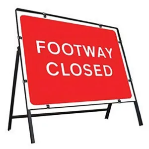 Metal Road Sign Footway Closed