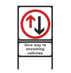 Metal Road Sign Give Way to Oncoming Vehicles