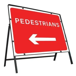 Metal Road Sign Pedestrians Arrow Left