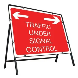 Metal Road Sign Traffic Under Signal Control
