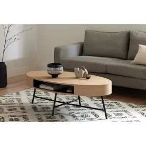 Mezzy Oval Coffee Table Natural Acacia South Shore Table Top Color: Pale Oak