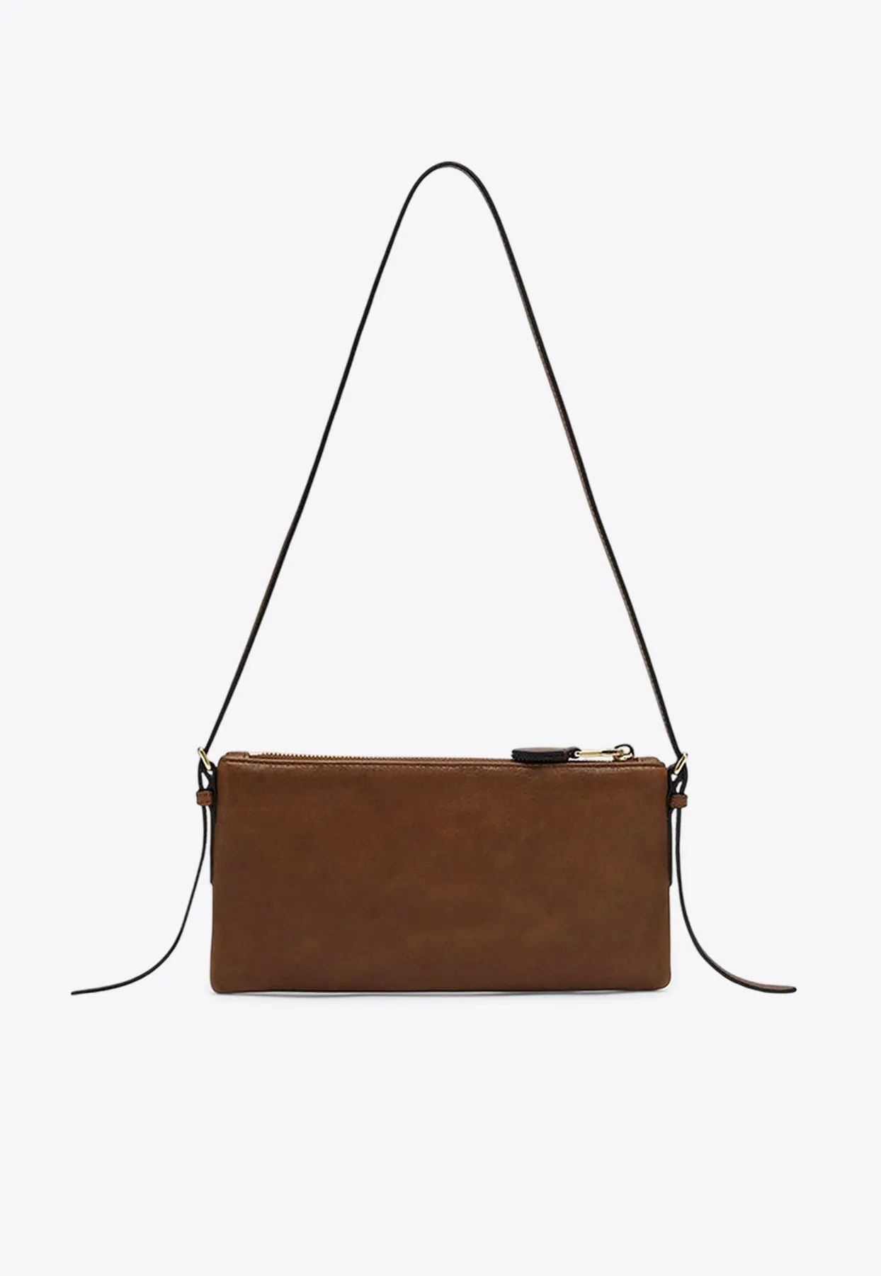 Mini Logo Embossed Leather Shoulder Bag