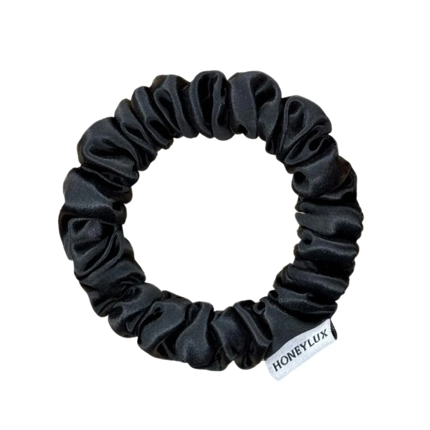 Mini Organic Silk Scrunchie BLACK