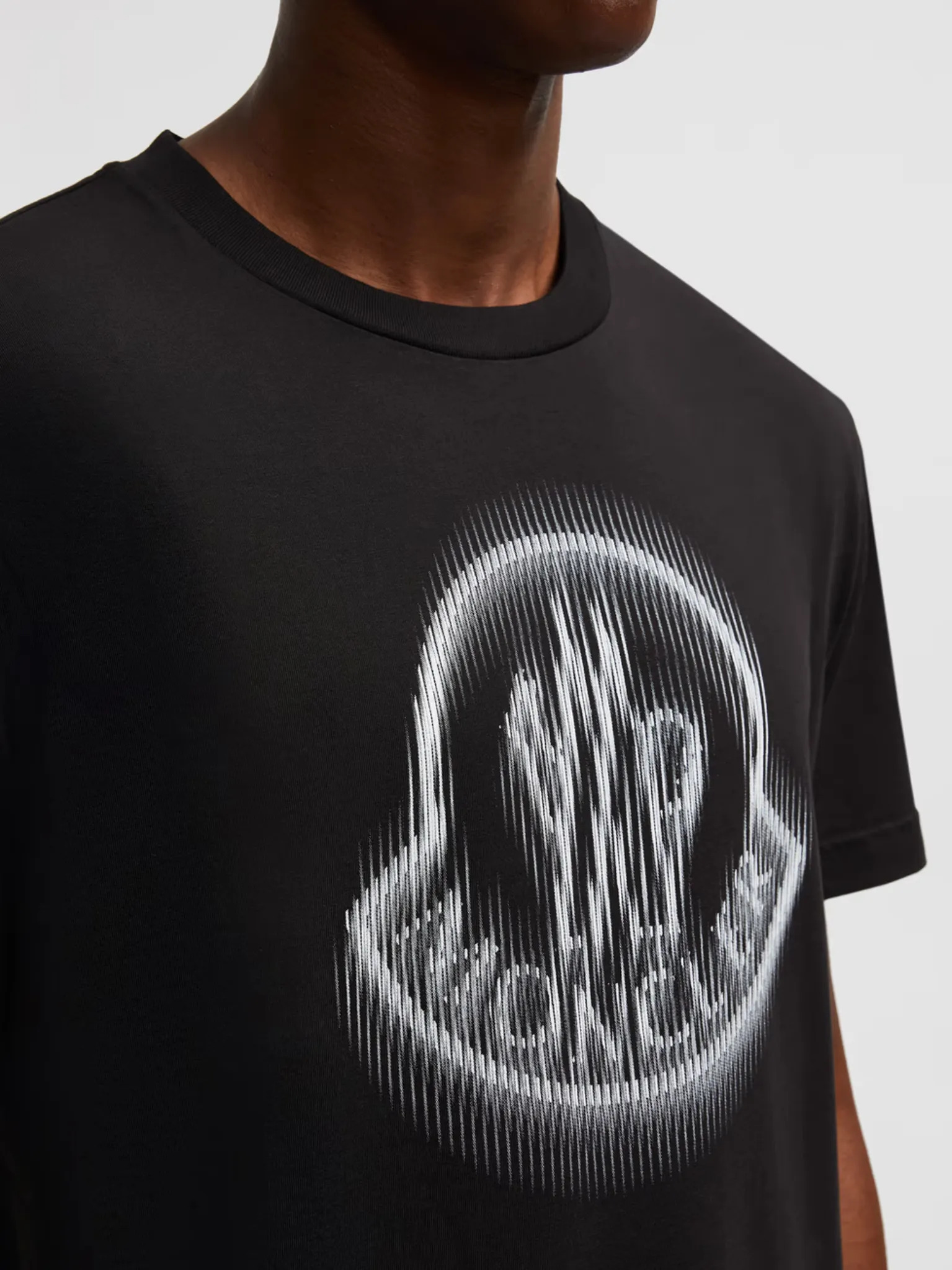 MONCLER Blurred Logo Cotton T-Shirt Black
