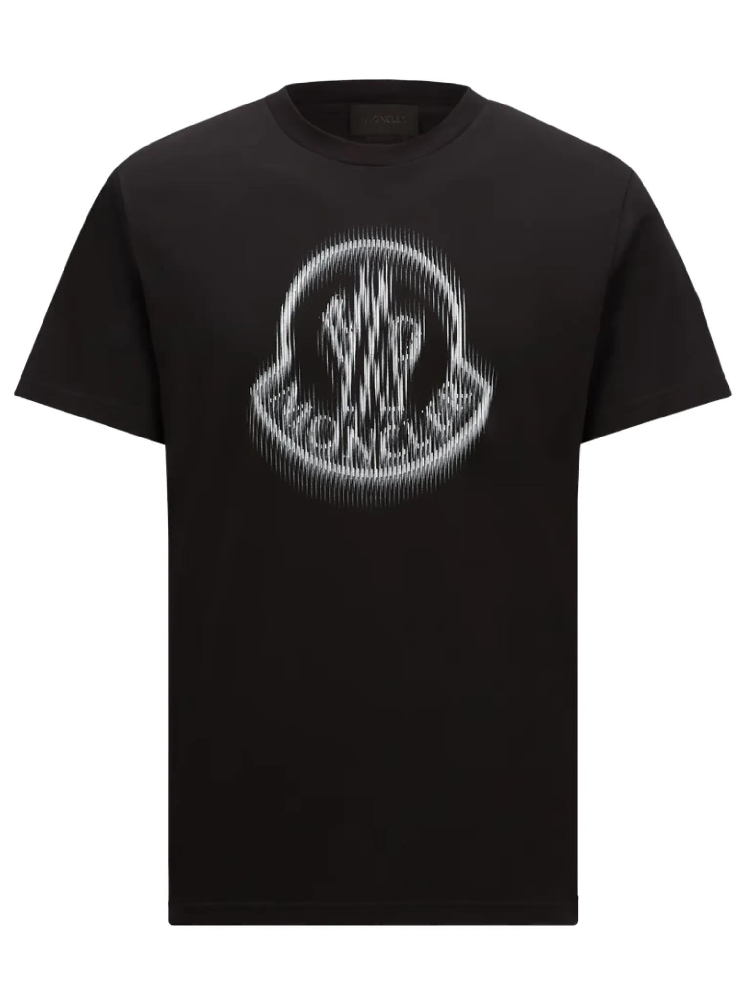 MONCLER Blurred Logo Cotton T-Shirt Black