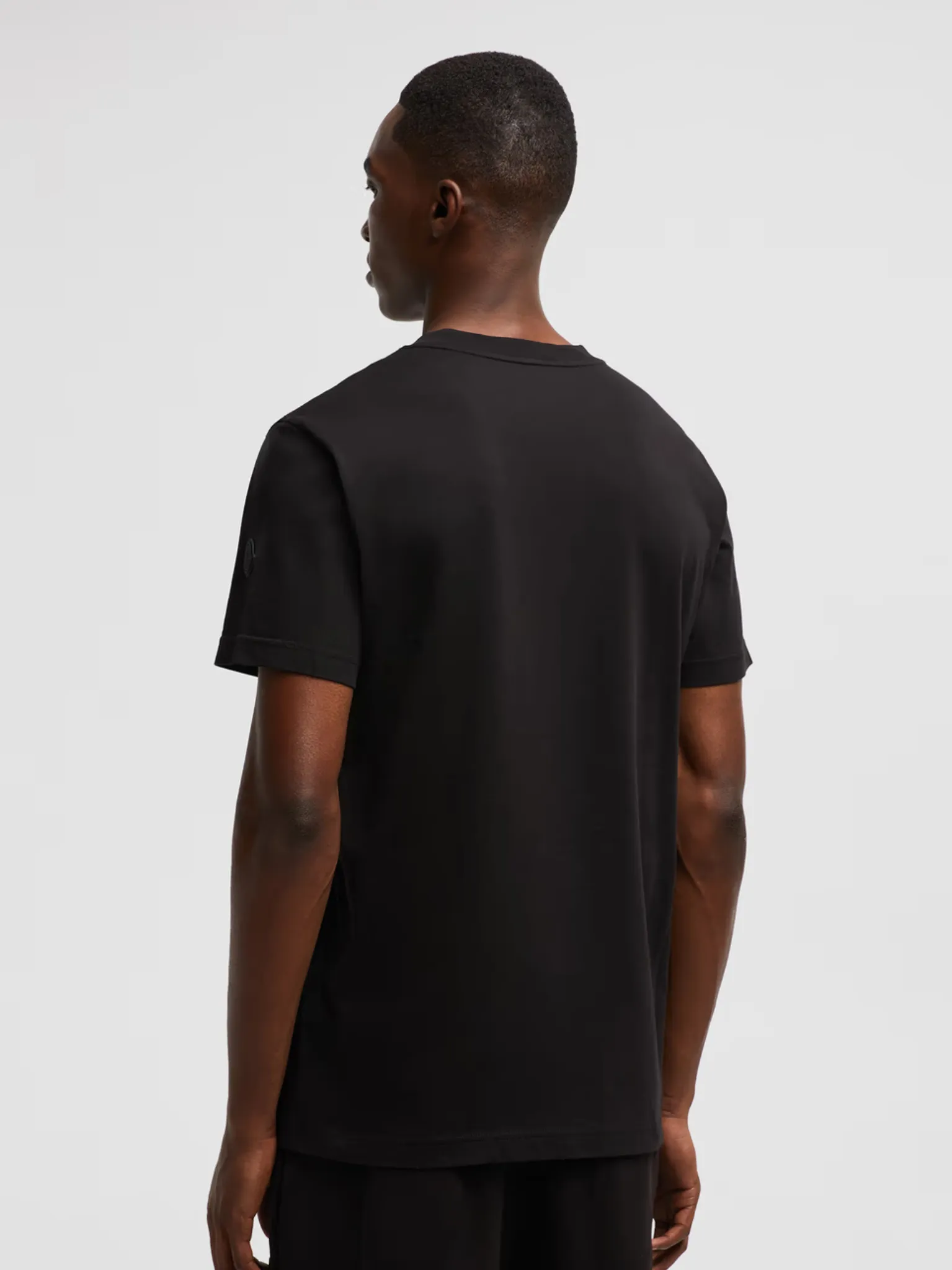 MONCLER Blurred Logo Cotton T-Shirt Black
