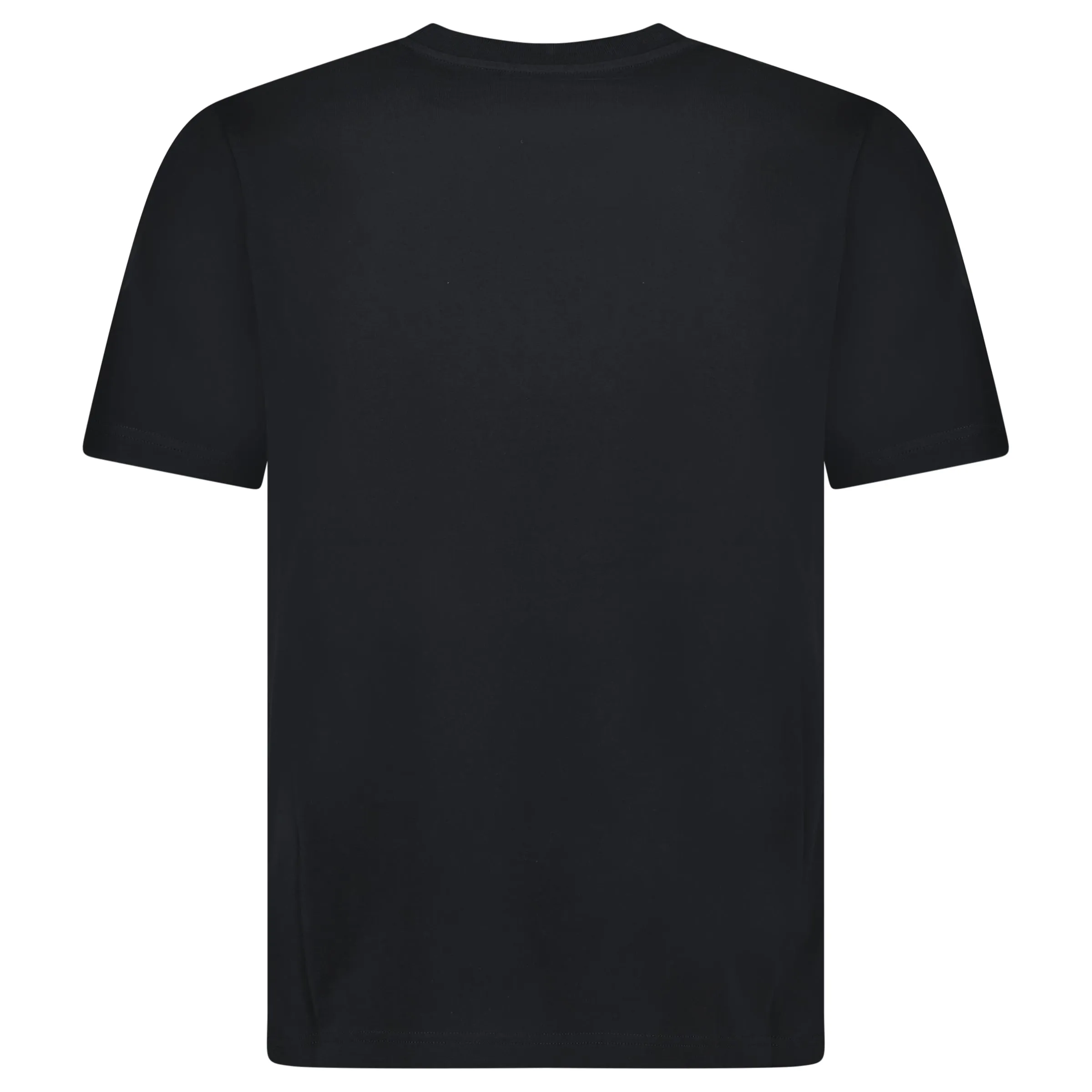 MONCLER EMBROIDERED VARSITY LOGO COTTON T-SHIRT BLACK