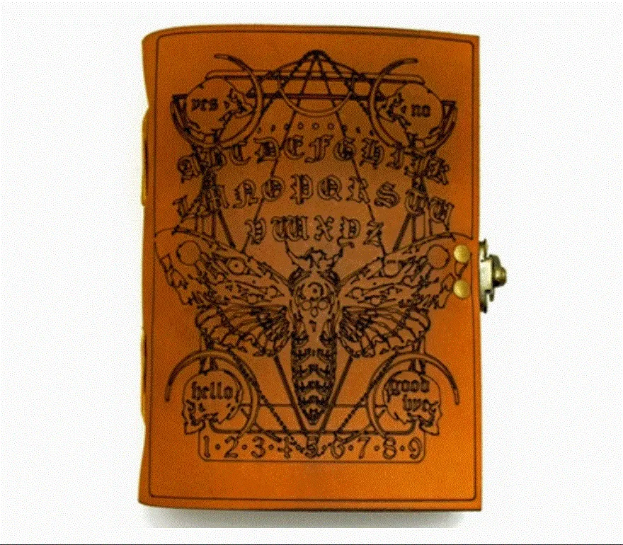 Moth & Ouija Board Embossed Soft Leather Journal