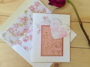 Mother's Day Cards, Note Card, Heart Greeting Card, Wedding Note Card, Thank You Cards, Vintage Note Cards, Set of 6