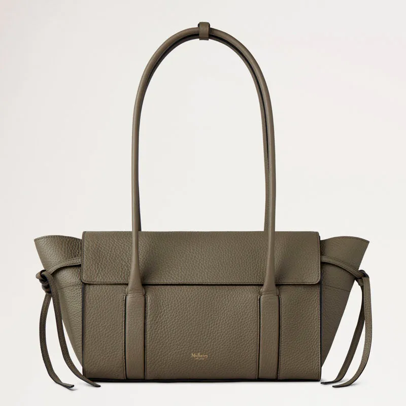 MULBERRY Small Soft Bayswater in Linen Green Heavy Grain