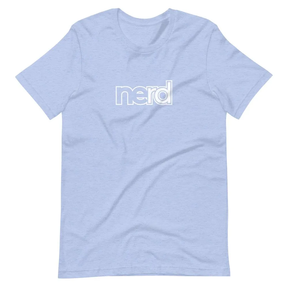 neRD Logo White | Unisex Cotton Crew | Various Heather Colors