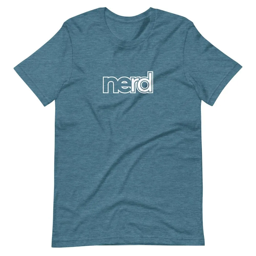 neRD Logo White | Unisex Cotton Crew | Various Heather Colors