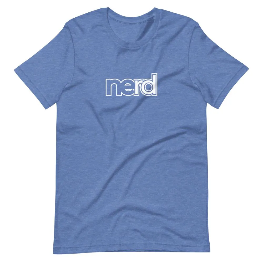 neRD Logo White | Unisex Cotton Crew | Various Heather Colors
