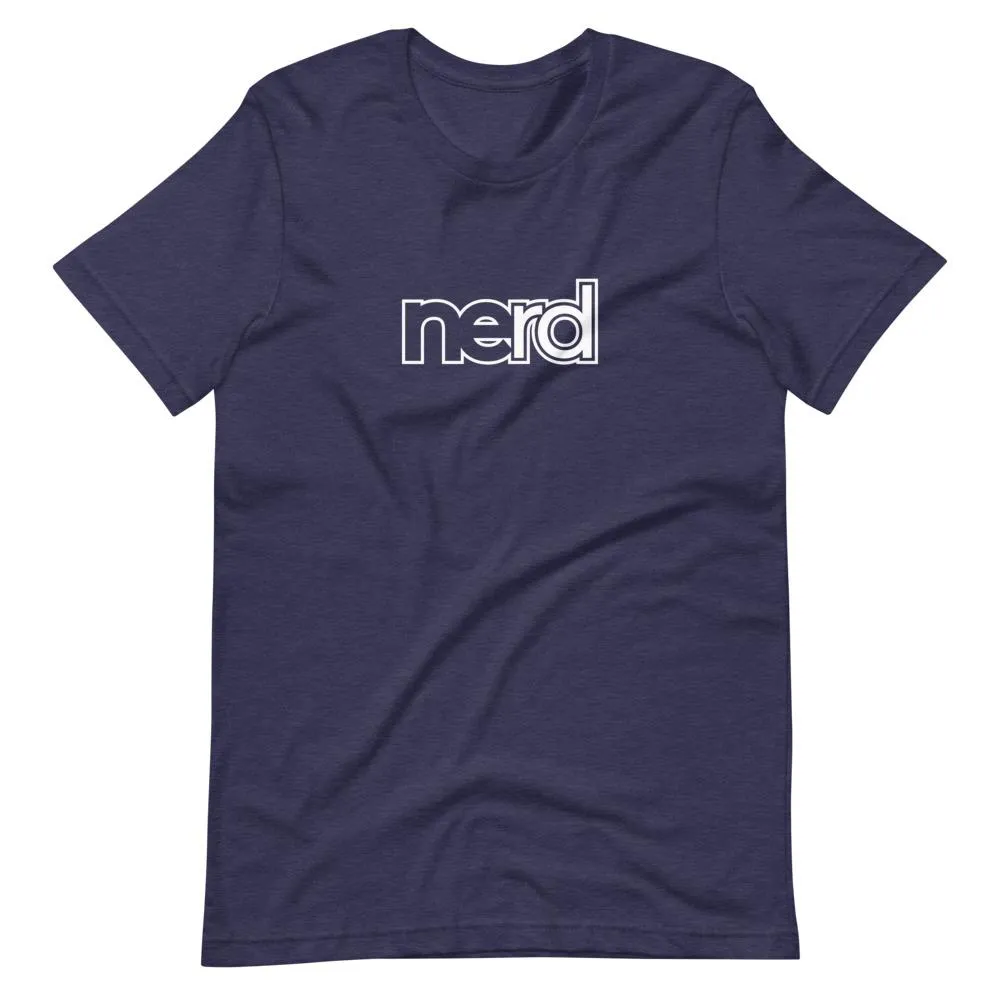 neRD Logo White | Unisex Cotton Crew | Various Heather Colors