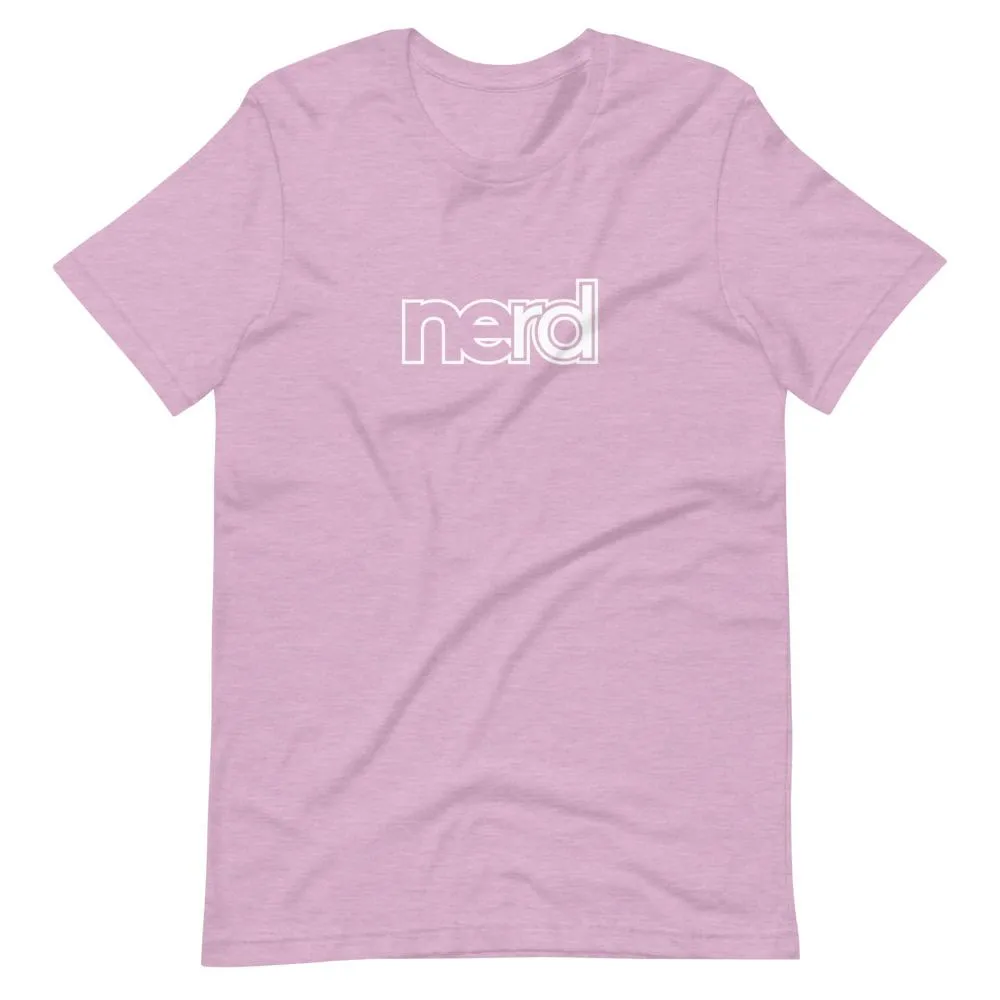 neRD Logo White | Unisex Cotton Crew | Various Heather Colors