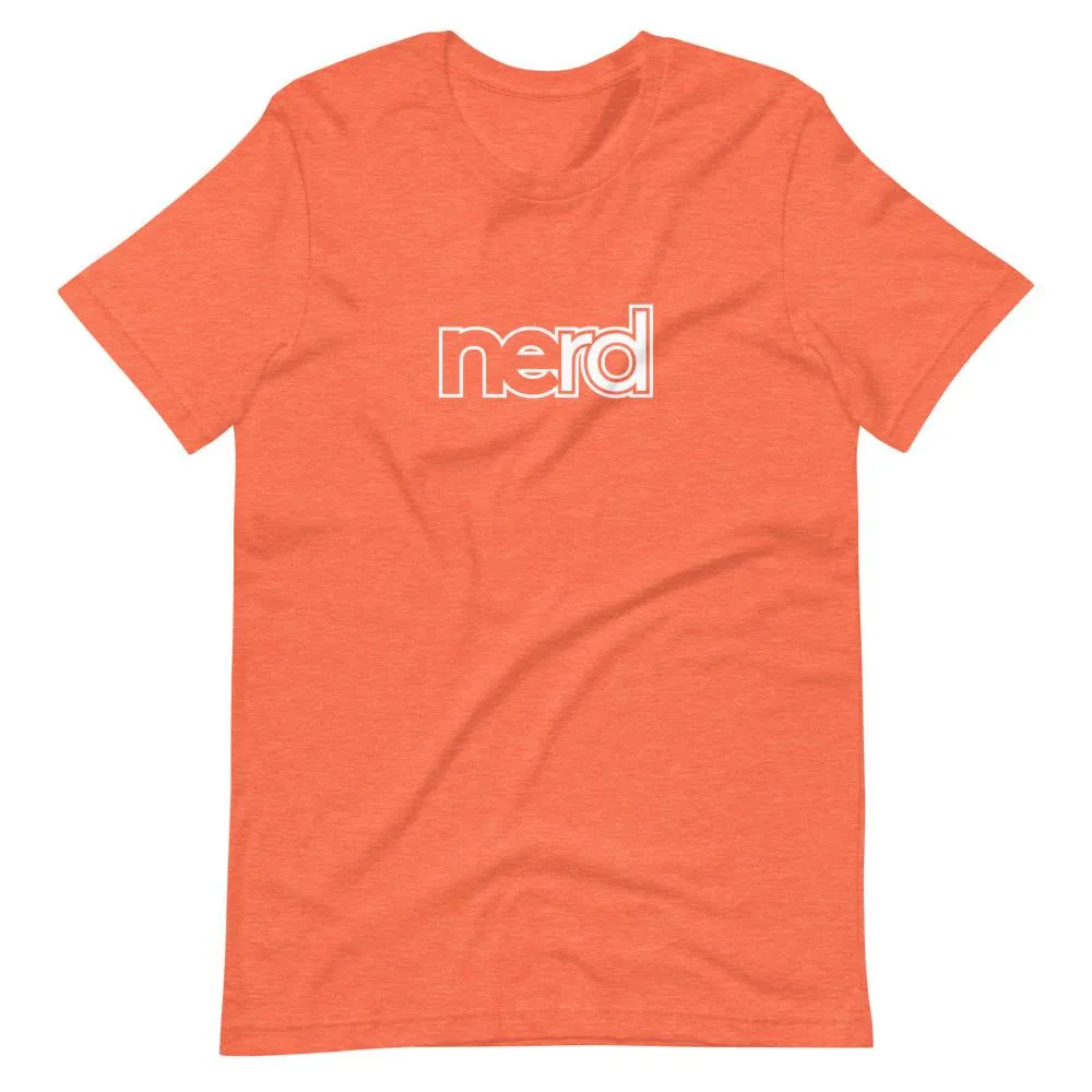 neRD Logo White | Unisex Cotton Crew | Various Heather Colors