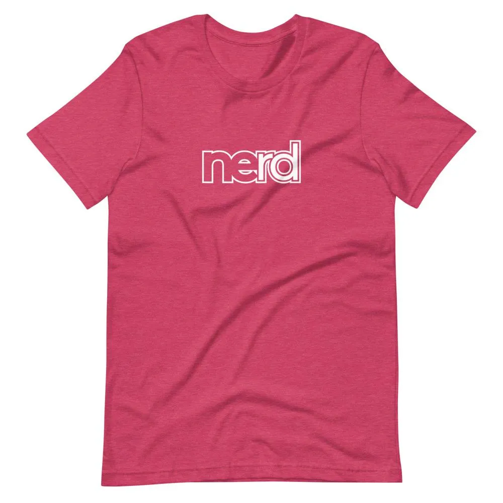 neRD Logo White | Unisex Cotton Crew | Various Heather Colors